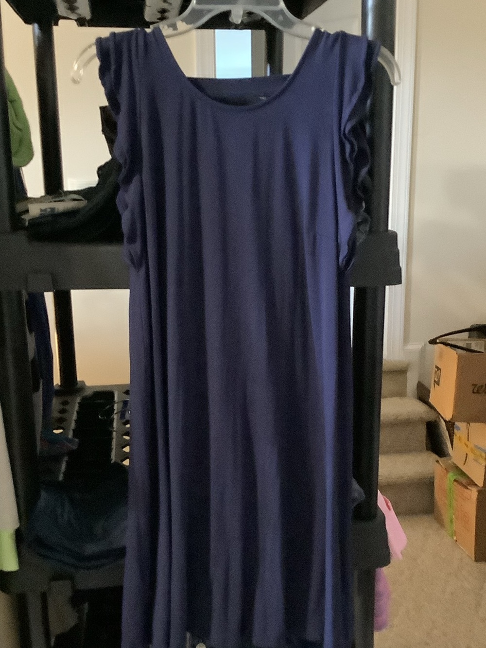 Lilly Pulitzer Navy Blue Sleeveless Midi‎ Dress, ruffles